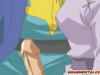 Δυο πριγκίπισσα hentai τσιμπουκώνοντας πέος και groupfucking
